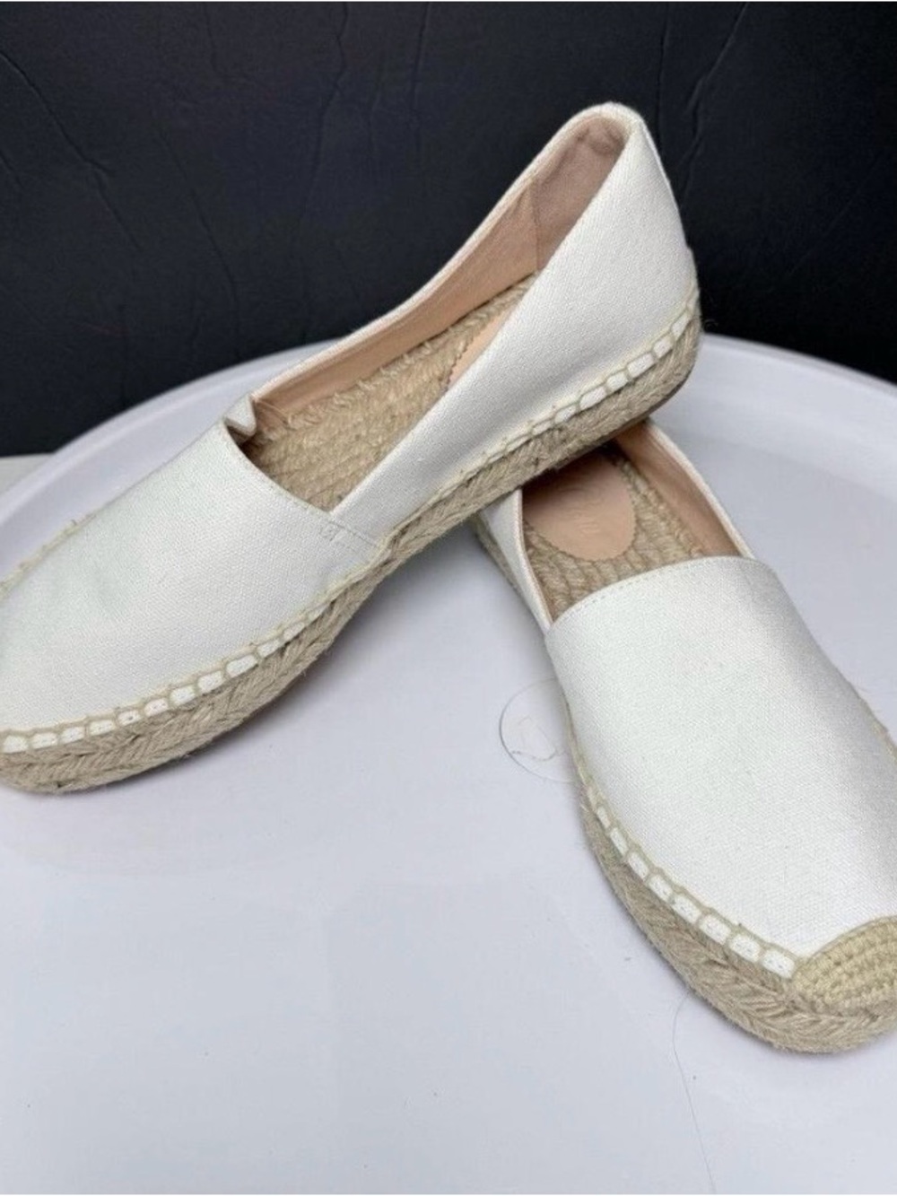 J. Crew White Canvas Espadrille Flats